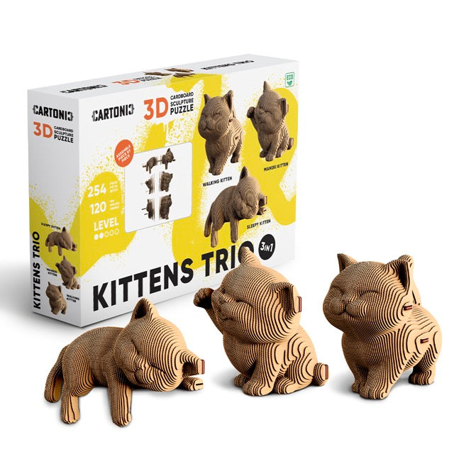 Cartonic 3D Cardboard Puzzle | Kittens Trio