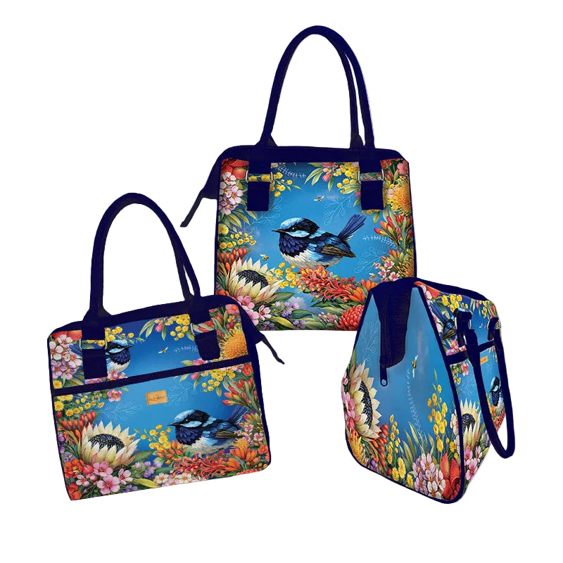 Lisa Pollock Lunch Cooler Bag | Floral Fairy Wrens