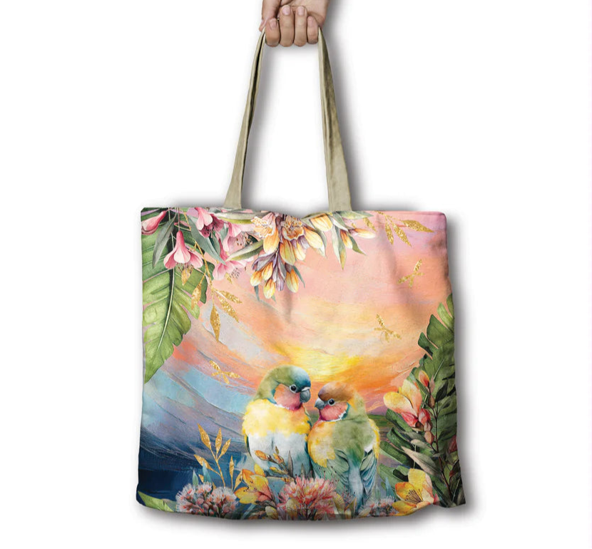 Lisa Pollock Shopping Bag | Love Bird Sunset