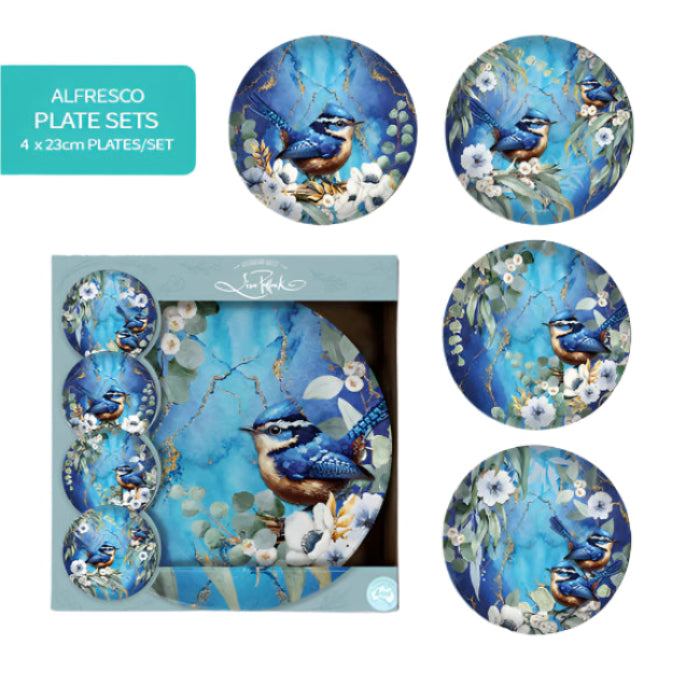 Lisa Pollock Melamine Plate 4pk | Cheeky Wrens