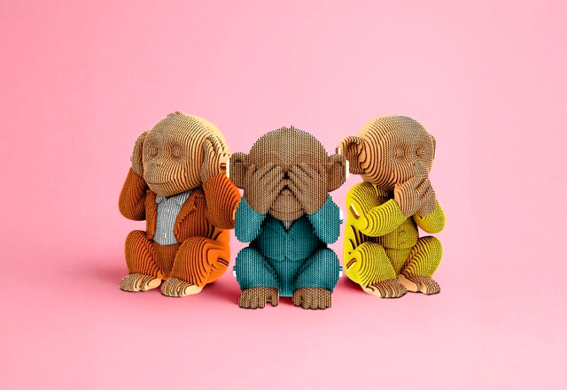 Cartonic 3D Cardboard Puzzle | Monkeys Trio