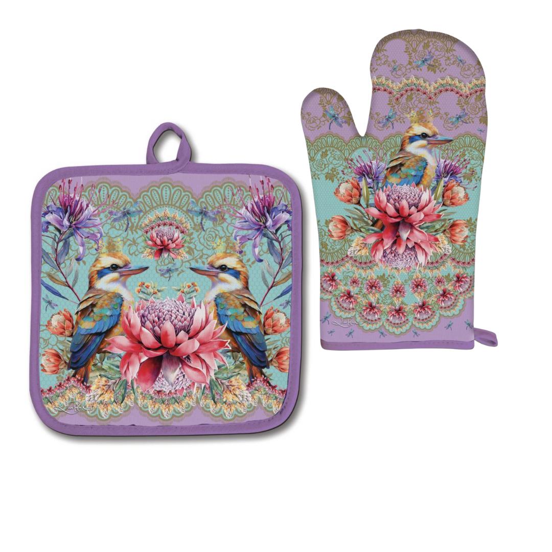 Lisa Pollock Oven Mitt/Pot Holder Set | Vintage Kokas