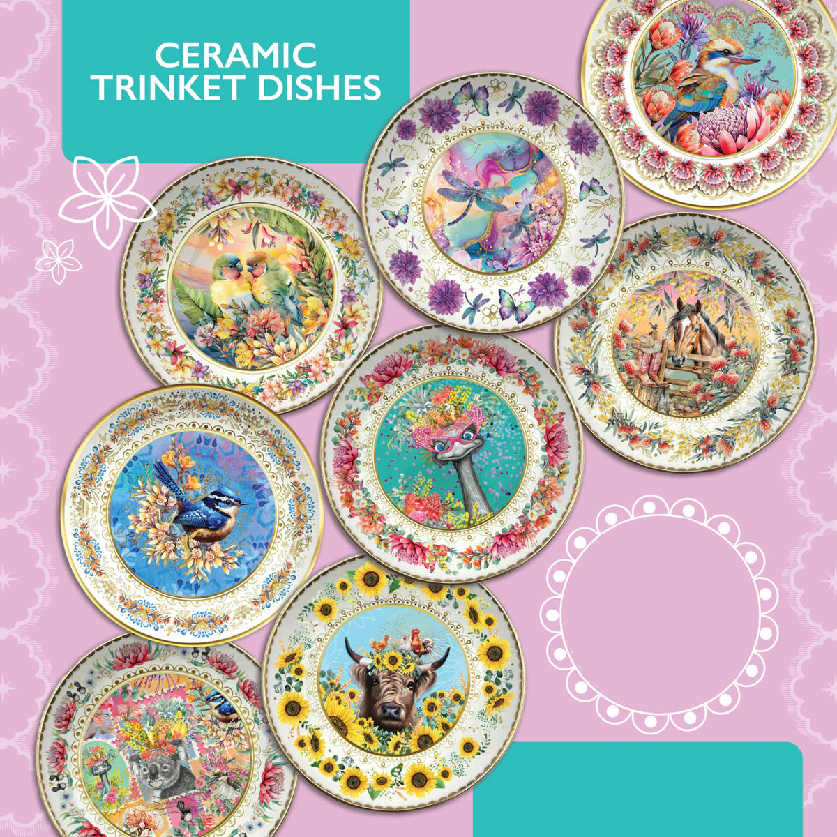 Lisa Pollock Ceramic Trinket Dish | Edna Emu