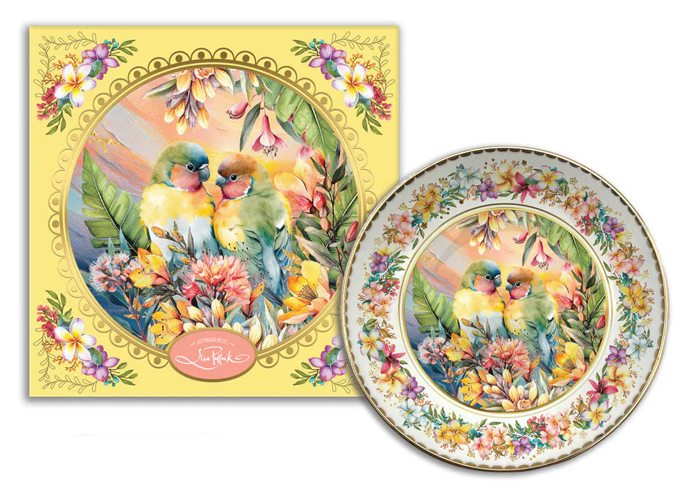 Lisa Pollock Ceramic Trinket Dish | Paradise Love Birds