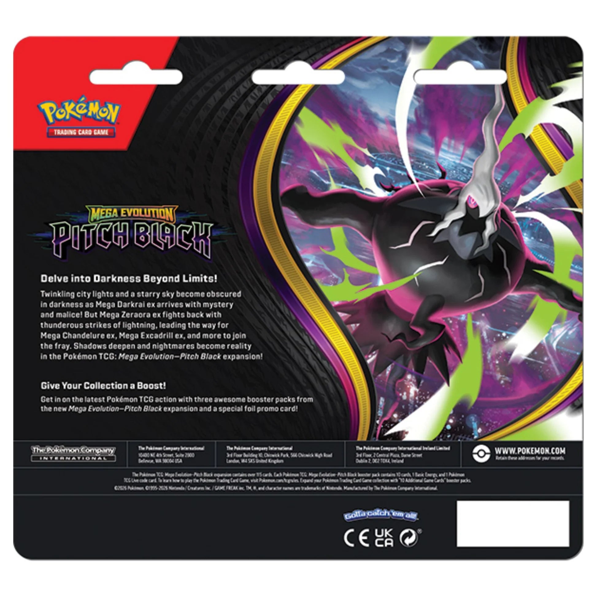 Pokemon TCG Pitch Black Three Booster Blister