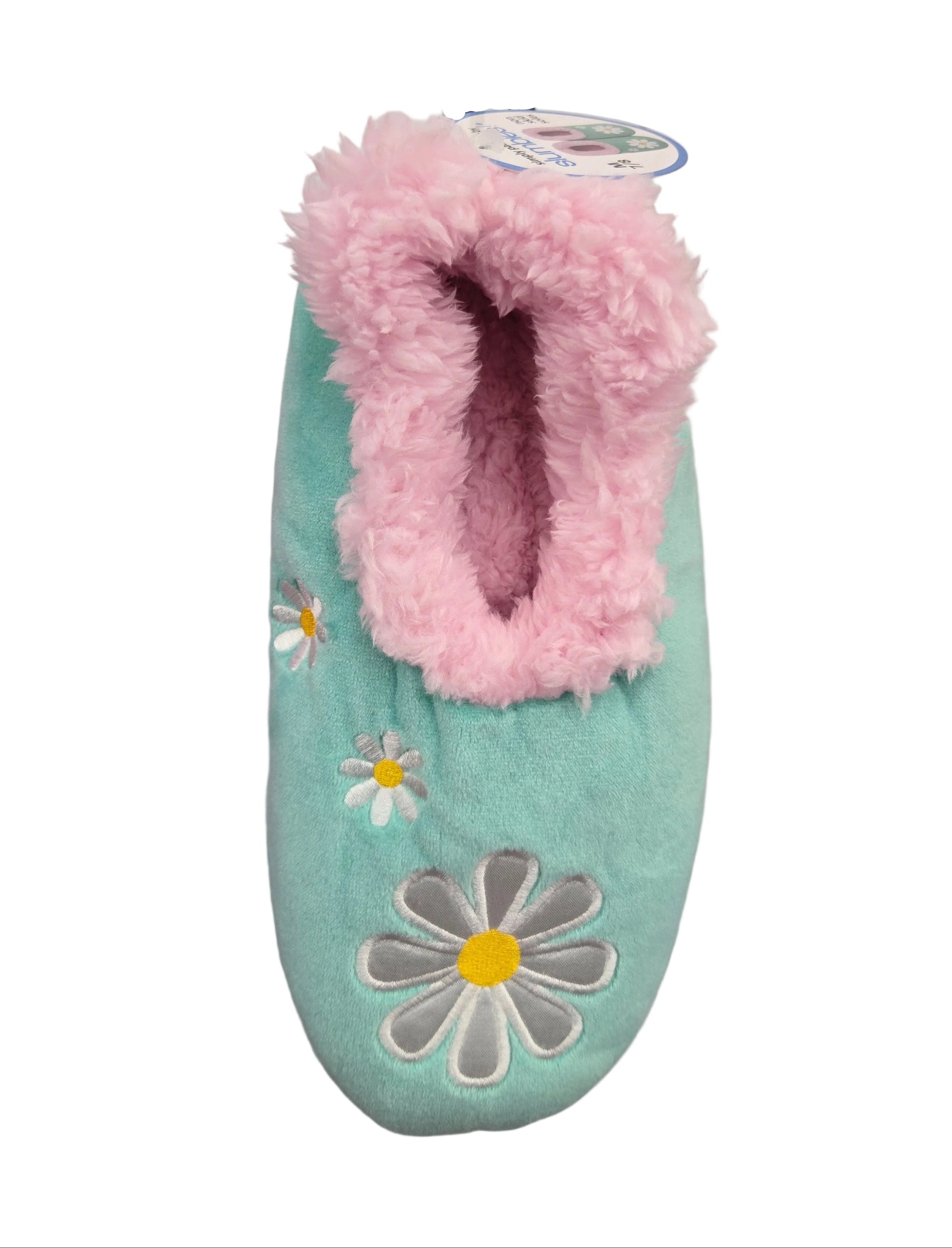 Slumbies Daisy Garden Green Slippers