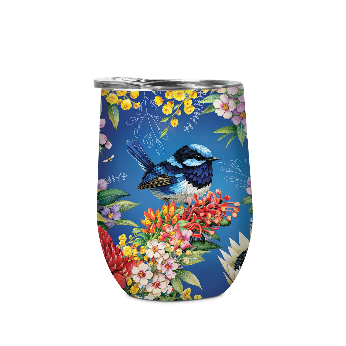 Lisa Pollock 350ml Bevvy | Floral Fairy Wrens