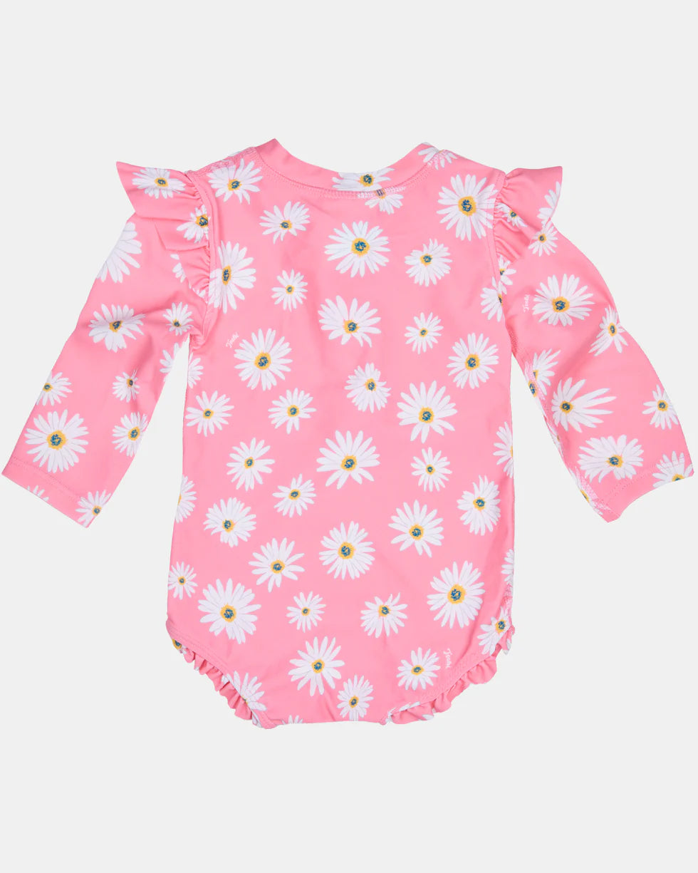 Toshi Swim Onesie L/S Ripple | Daisy Watermelon