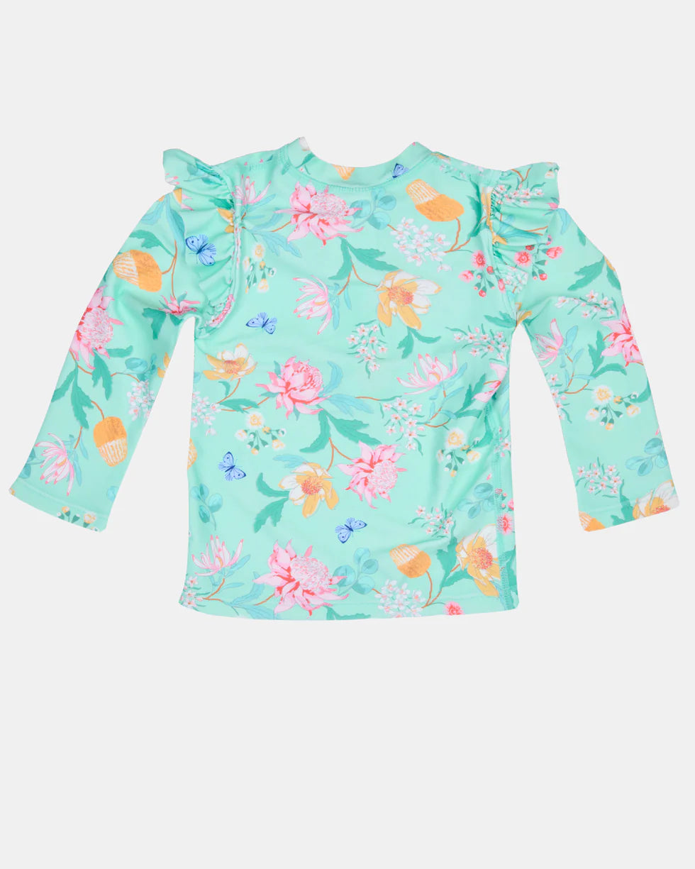 Toshi Swim Rashie L/S Ripple | Waratah Mint