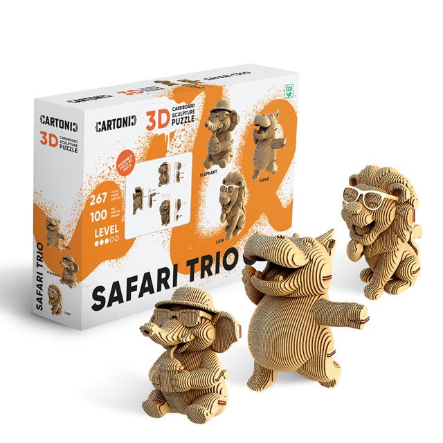 Cartonic 3D Cardboard Puzzle | Safari Trio