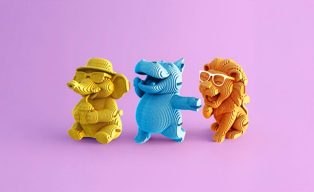 Cartonic 3D Cardboard Puzzle | Safari Trio