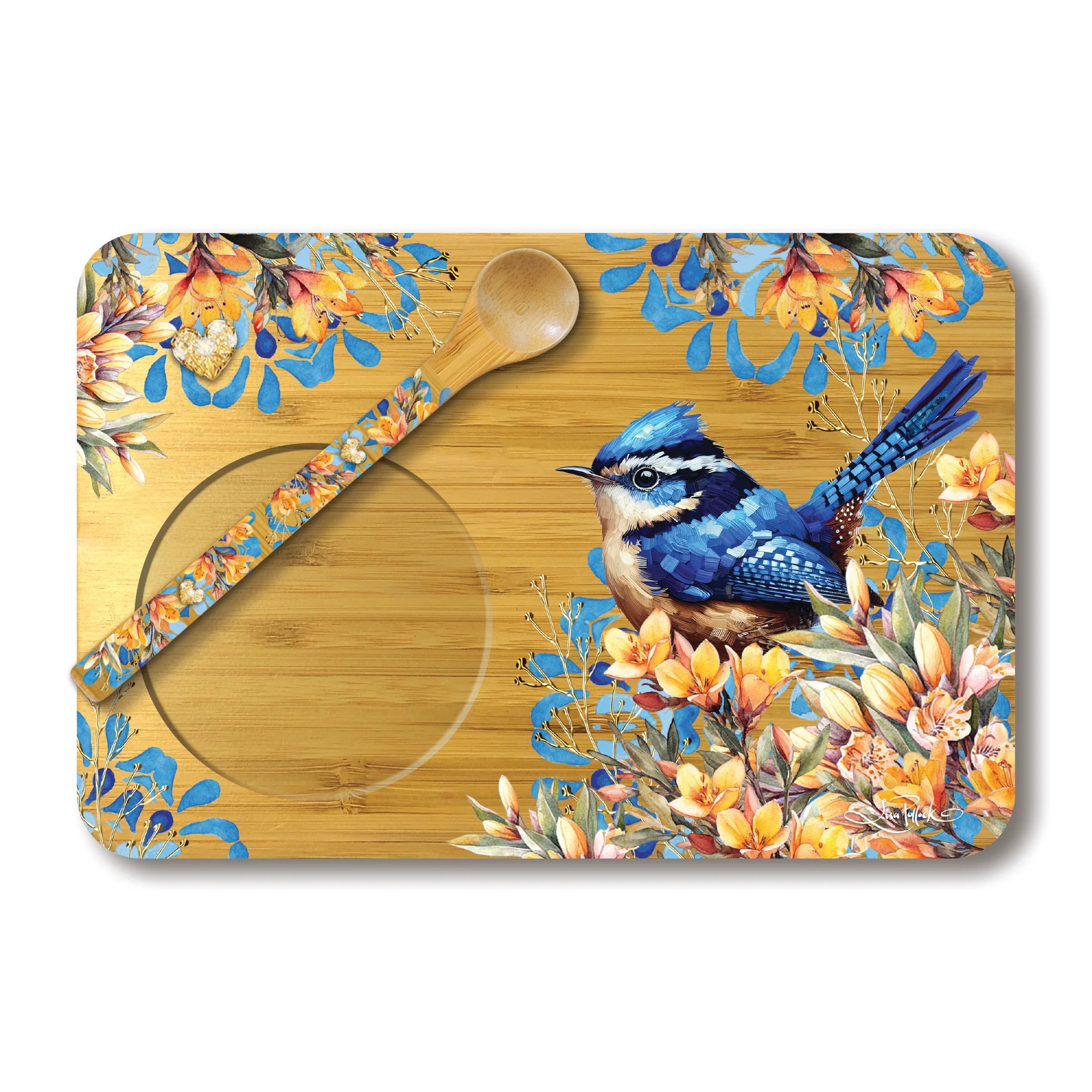 Lisa Pollock Tea Time Tray and Spoon | Royal Wrens