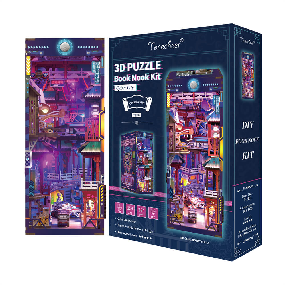 Tonecheer 3D Puzzle Book Nook | Cyber City