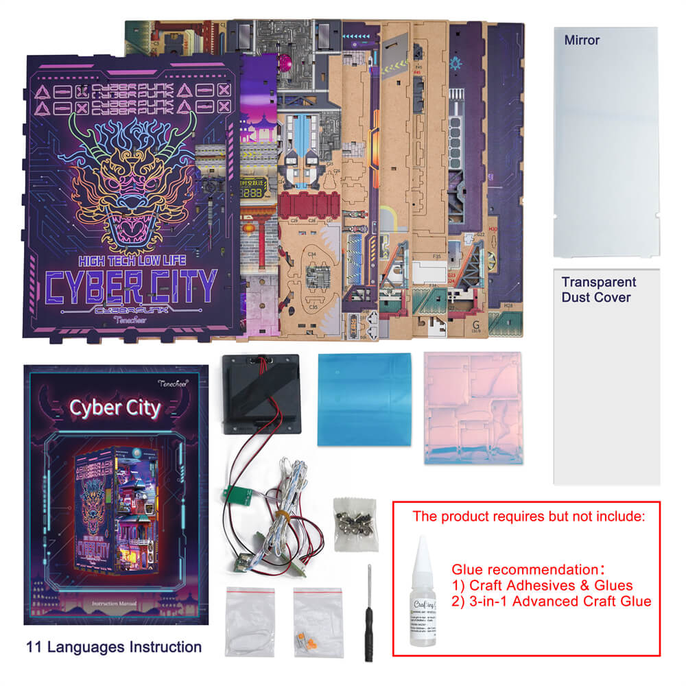Tonecheer 3D Puzzle Book Nook | Cyber City