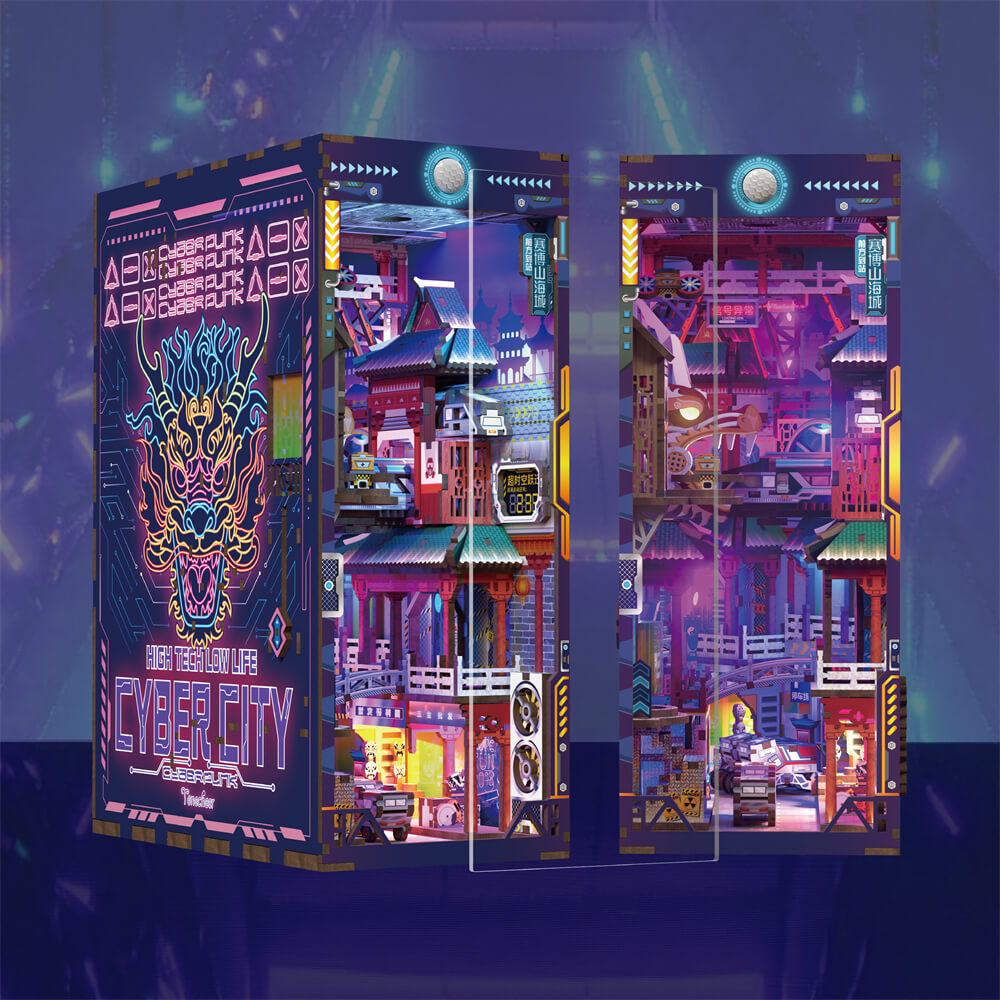 Tonecheer 3D Puzzle Book Nook | Cyber City