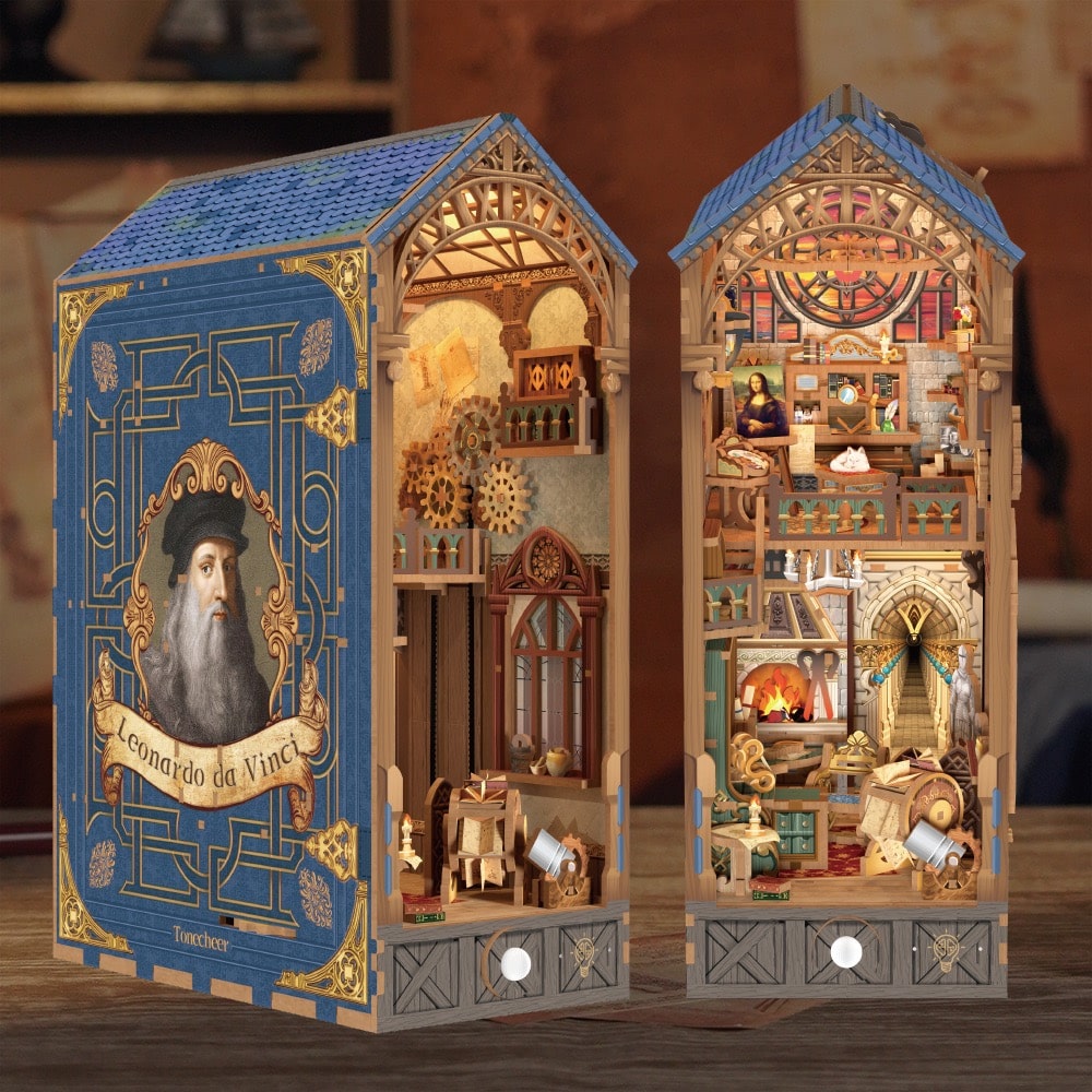 Tonecheer 3D Puzzle Book Nook | Leonardo Da Vinci
