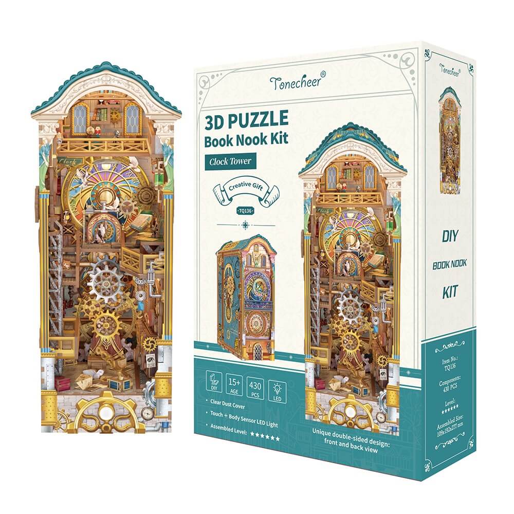 Tonecheer 3D Puzzle Book Nook | Clock Tower
