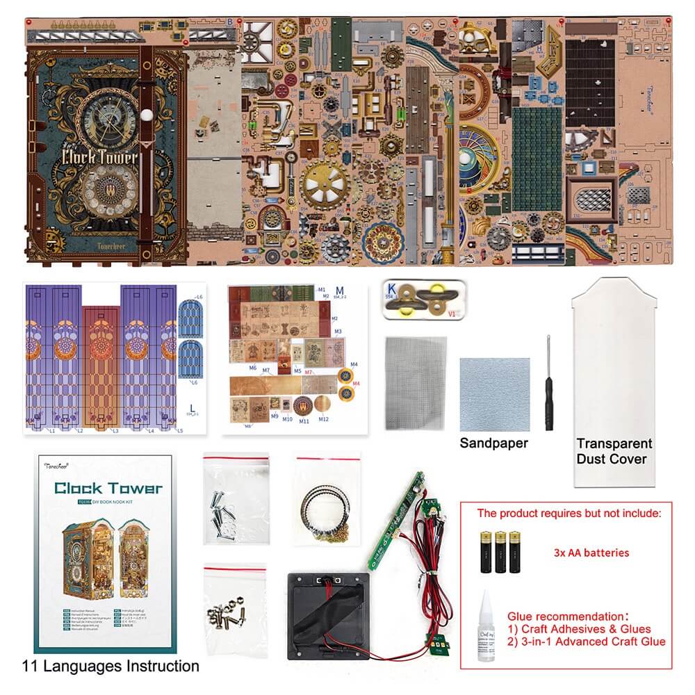 Tonecheer 3D Puzzle Book Nook | Clock Tower