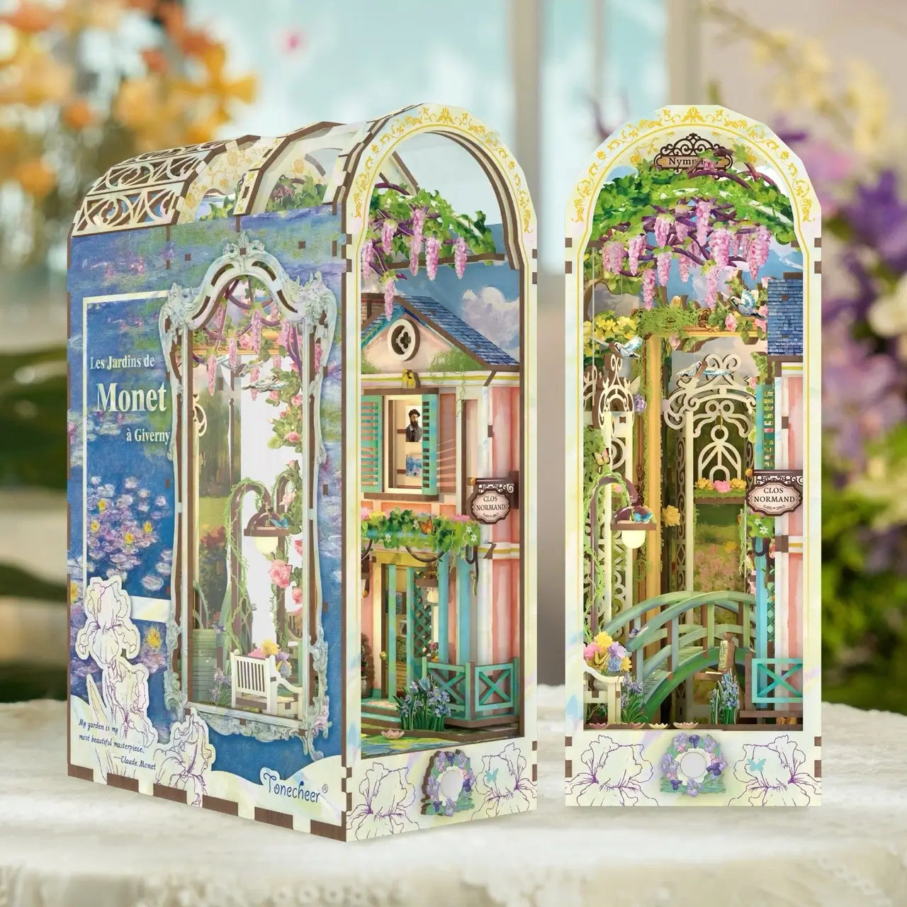 Tonecheer 3D Puzzle Book Nook | Giverny Garden
