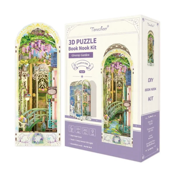 Tonecheer 3D Puzzle Book Nook | Giverny Garden