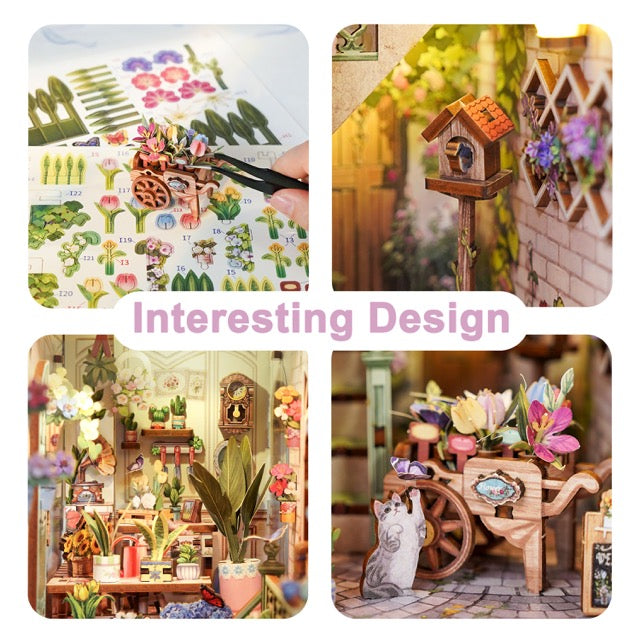 Tonecheer 3D Puzzle Book Nook | Flower Shop