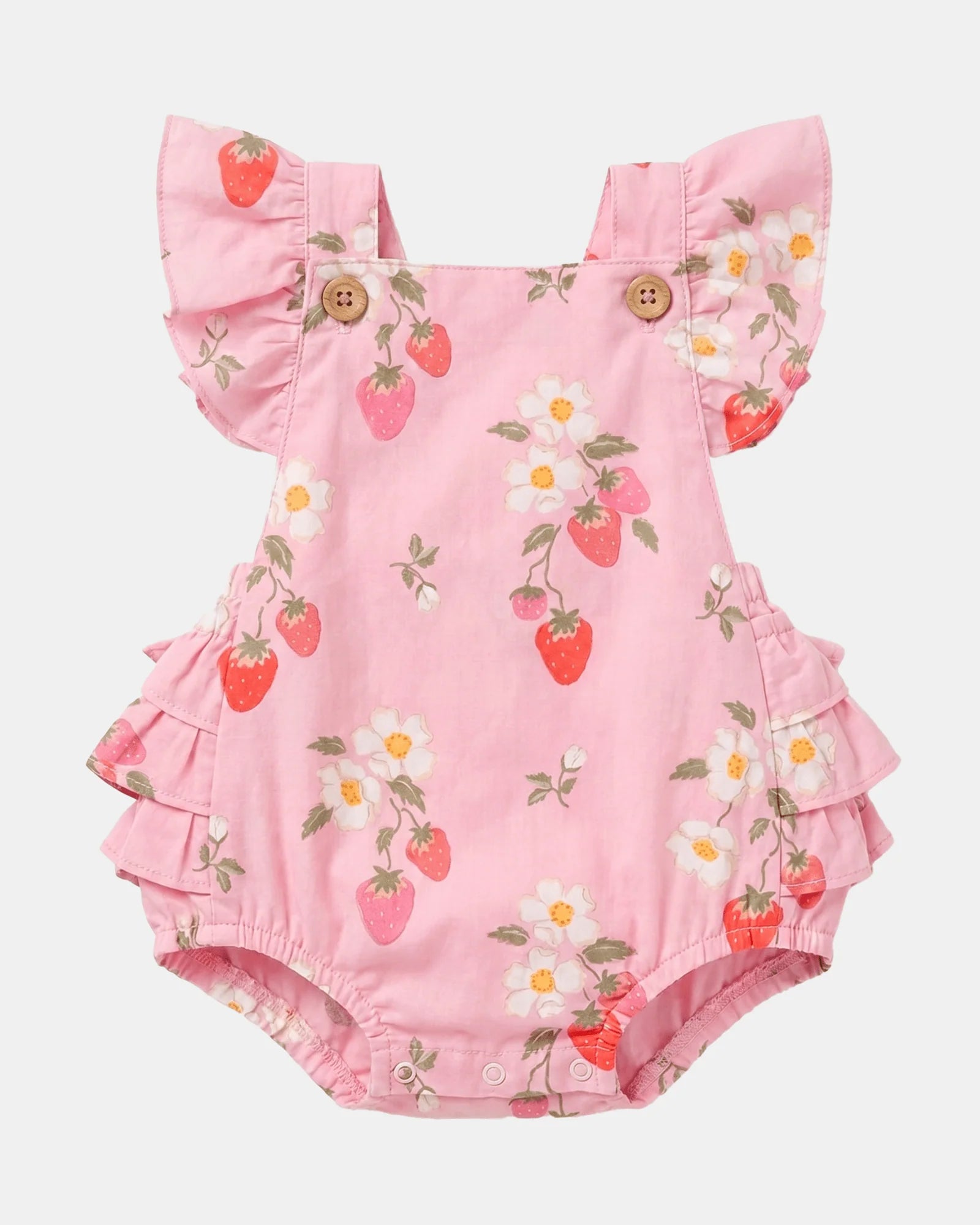 Toshi Baby Romper Strawberry Fields | Blossom