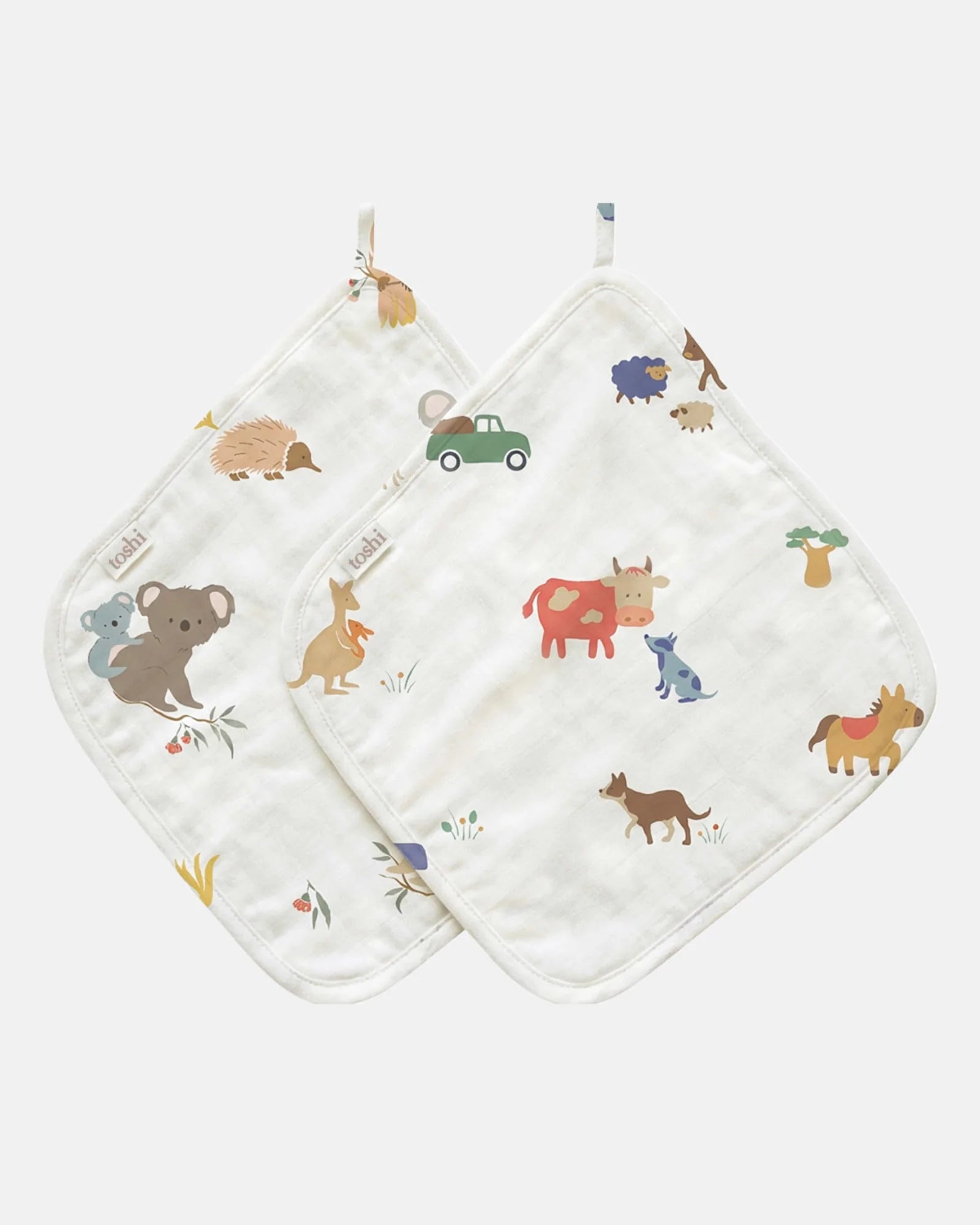 Toshi Baby Washcloth Musin 2pk Arcadia | Station Hands