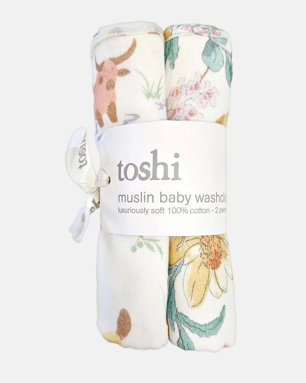 Toshi Baby Washcloth 2pk | Waratah Dawn