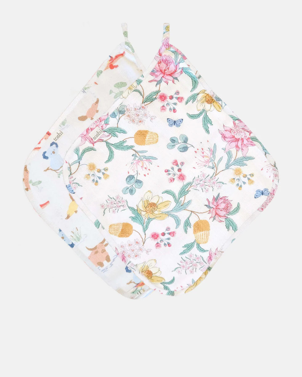 Toshi Baby Washcloth 2pk | Waratah Dawn