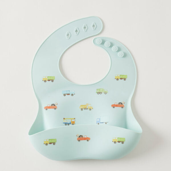 Jiggle & Giggle Silicone Bib | Trucking Along