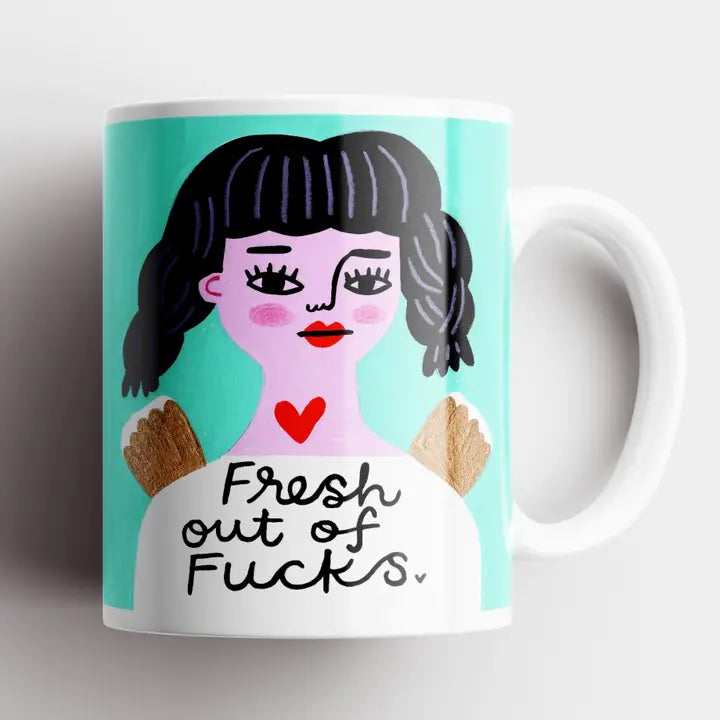 Grumpy Angel Mug | Fresh Out of Fucks