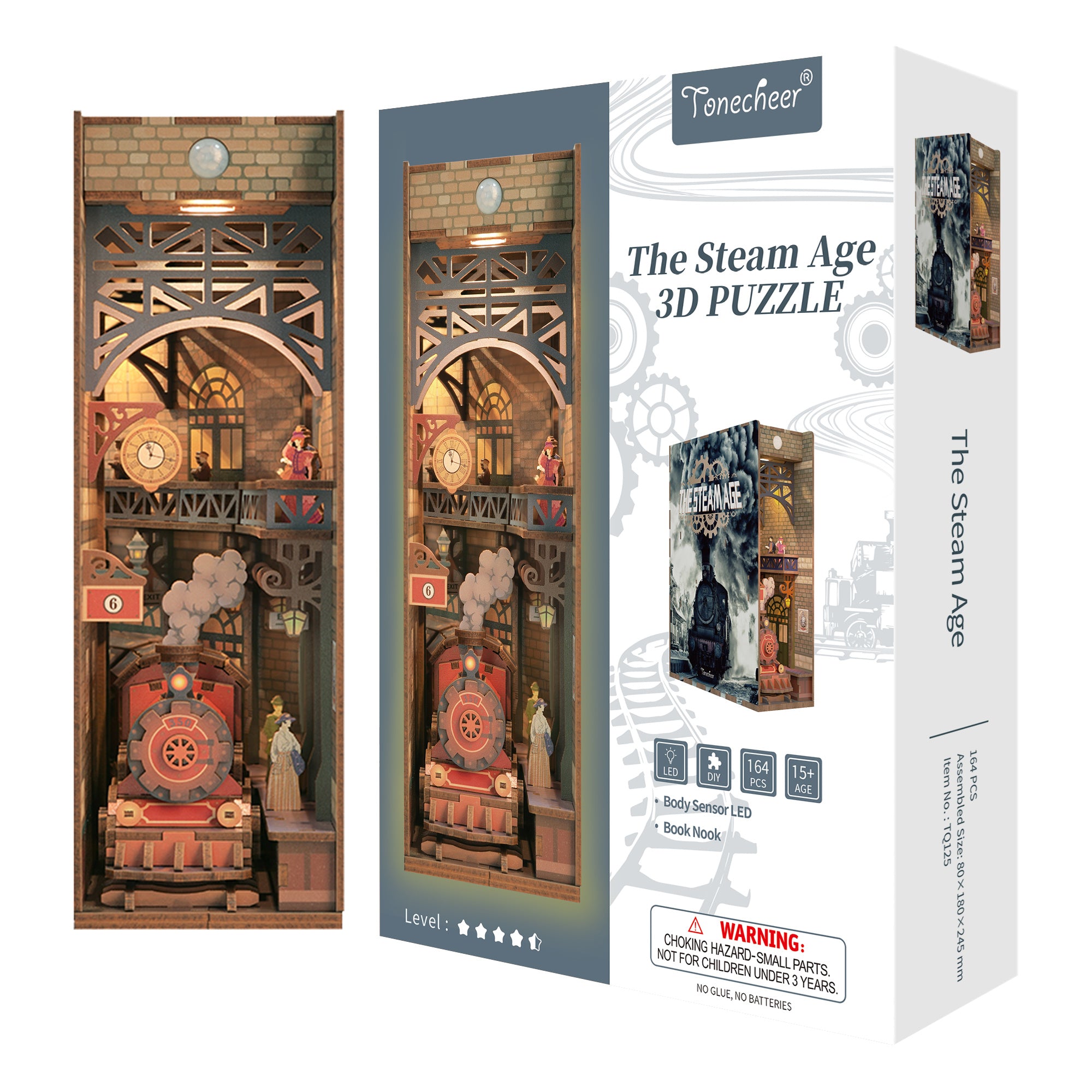 Tonecheer 3D Puzzle Book Nook | The Steam Age