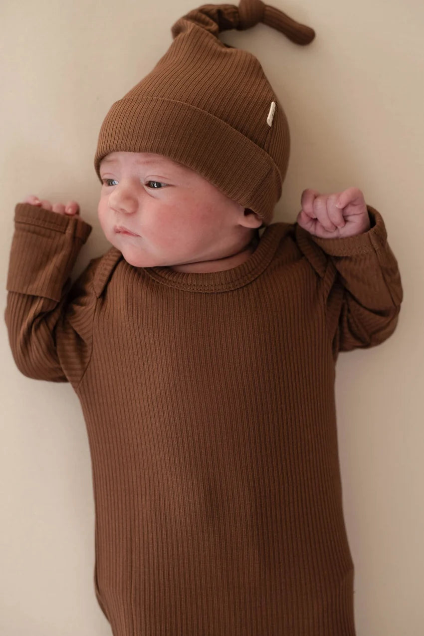 Kiin Baby Bamboo Newborn Sleep Gown Chocolate