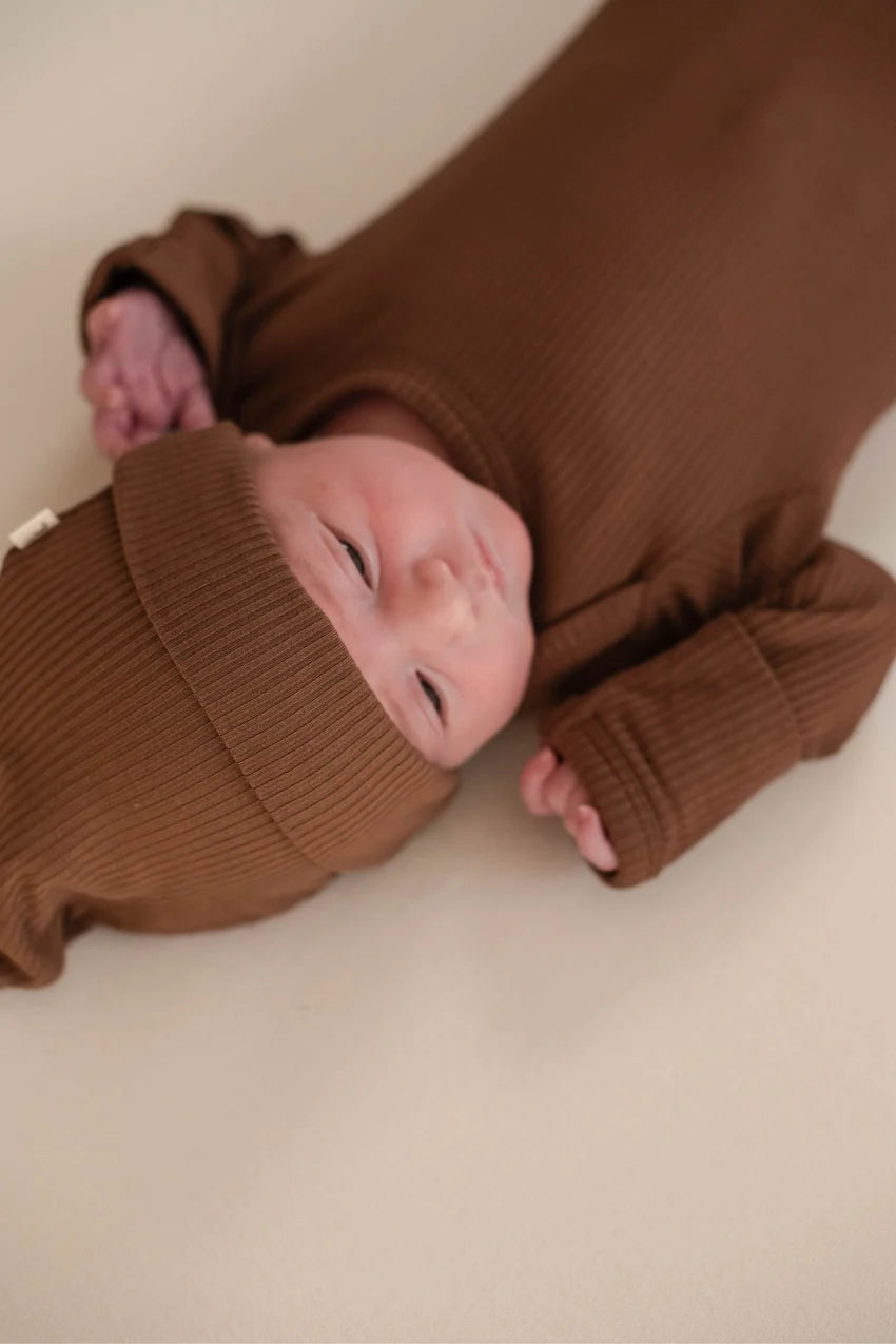 Kiin Baby Bamboo Newborn Sleep Gown Chocolate