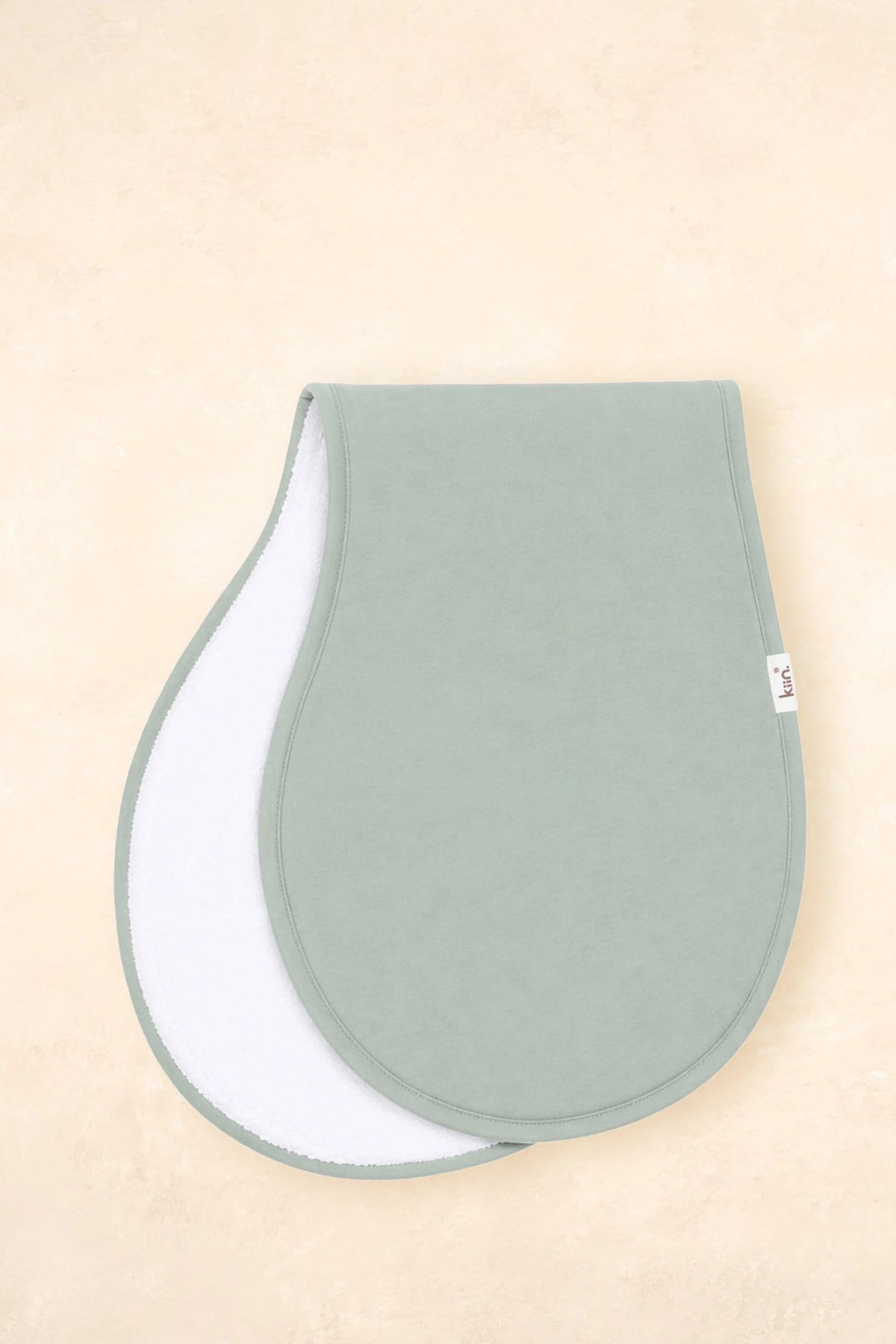 Kiin Baby Burp Cloth Sage Ribbed