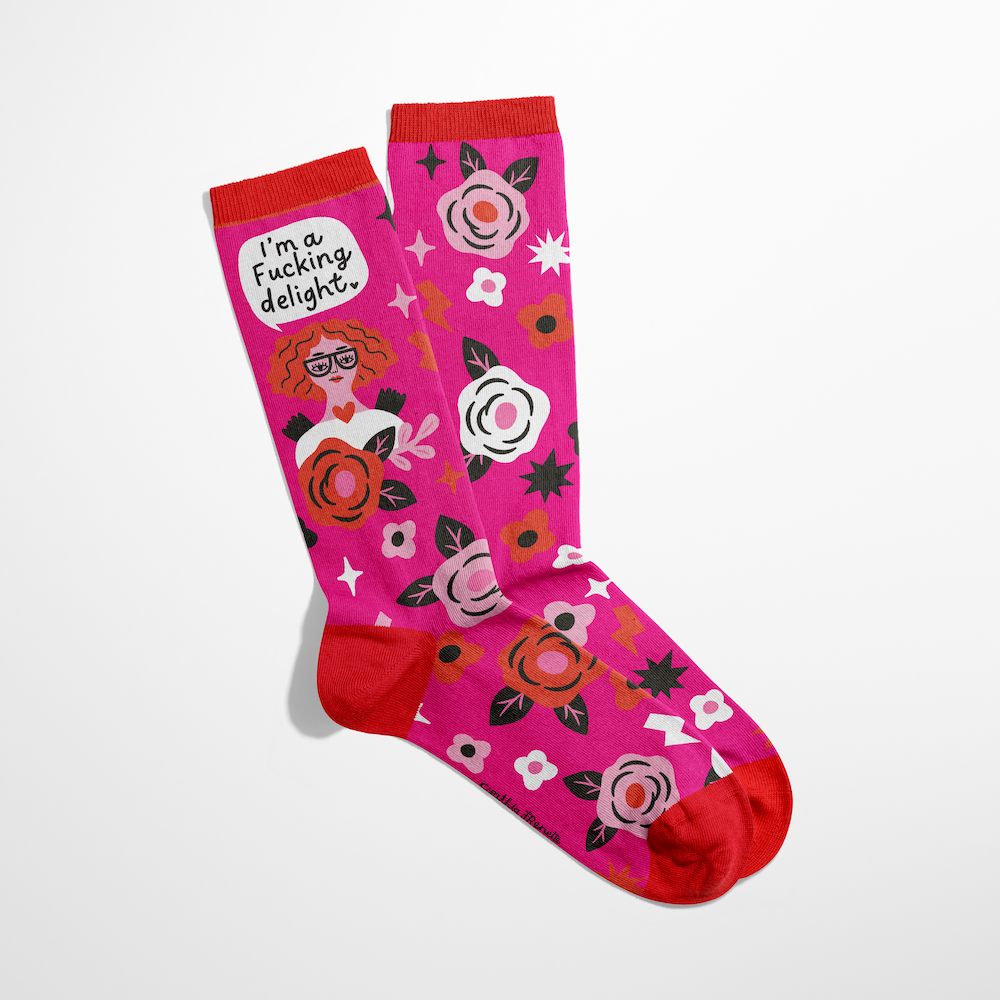 Grumpy Angel Socks | I'm A Fucking Delight