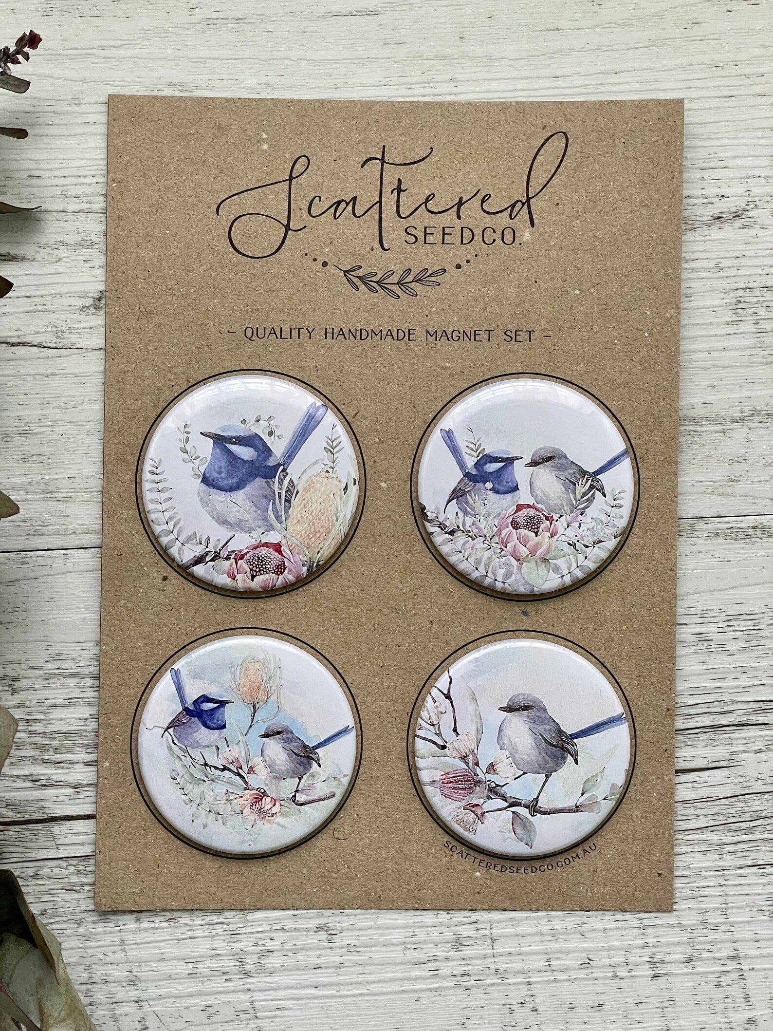 Superb Fairy Wren Large Magnets set of 4