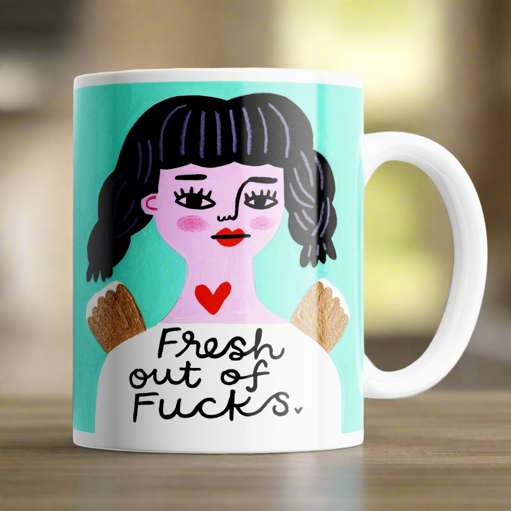 Disrupted Industries - Fresh Out of Fucks Grumpy Angel Mug