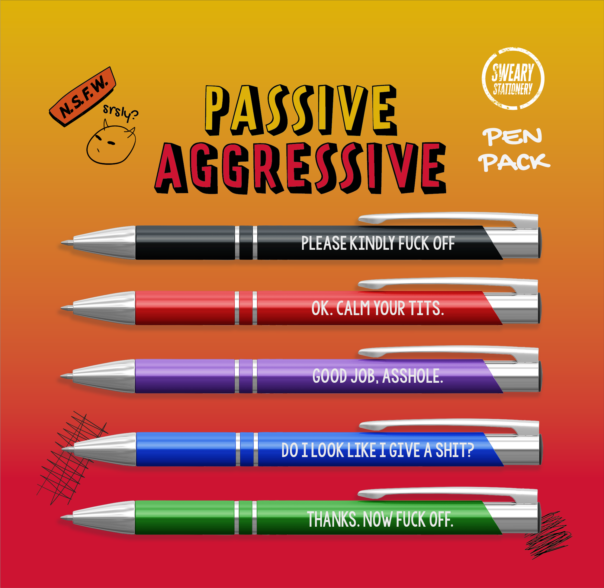 Disrupted Industries Pen 5pk | Passive Agressive