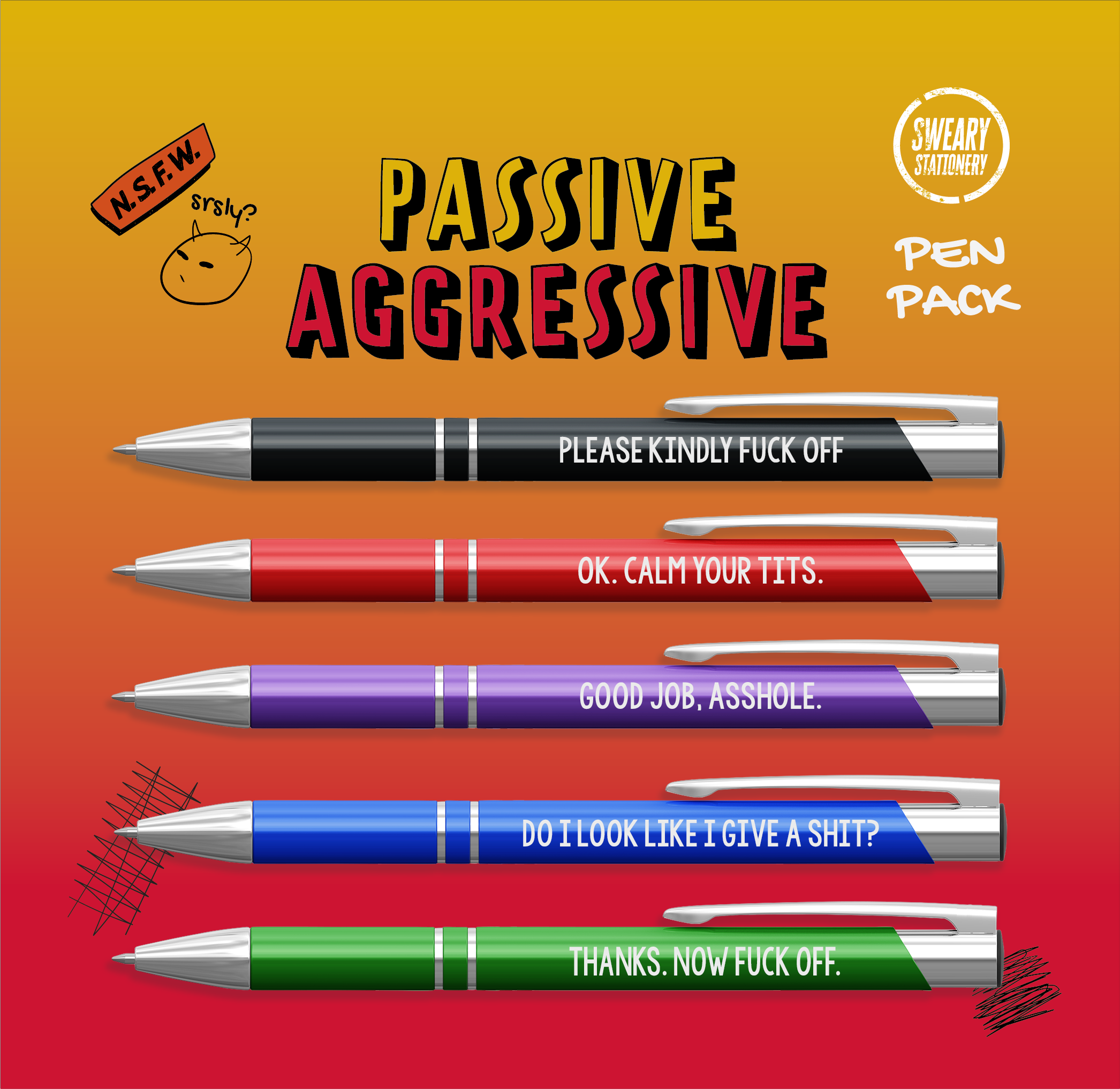 Disrupted Industries Pen 5pk | Passive Agressive