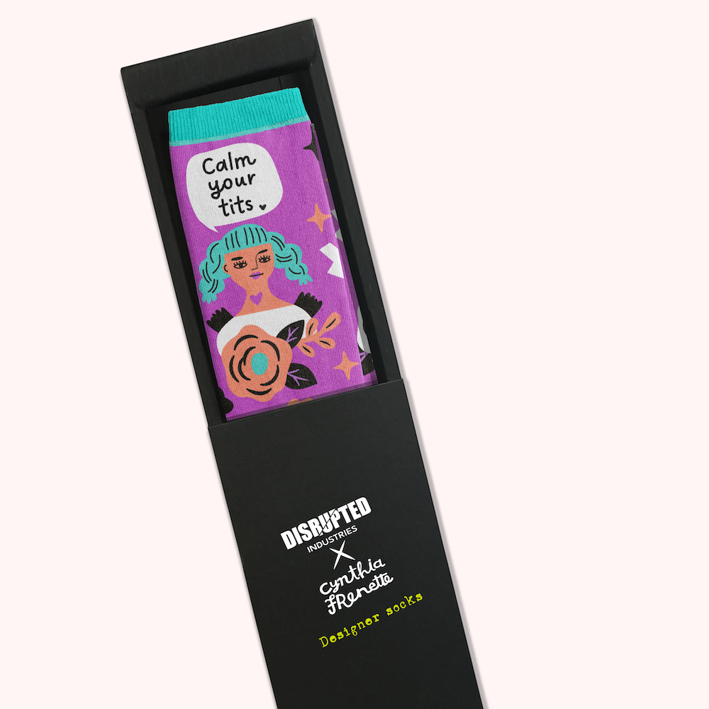 Grumpy Angel Socks | Calm Your Tits