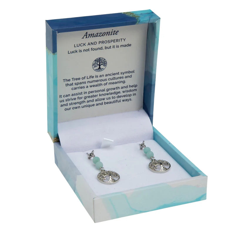 Duo Earrings Matte Rhodium | Amazonite