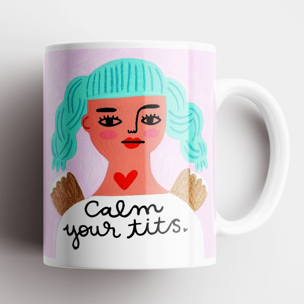 Disrupted Industries - Calm Your Tits Grumpy Angel Mug
