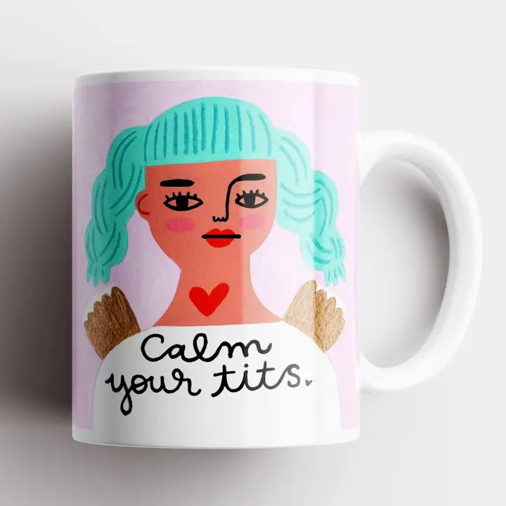 Grumpy Angel Mug | Calm Your Tits