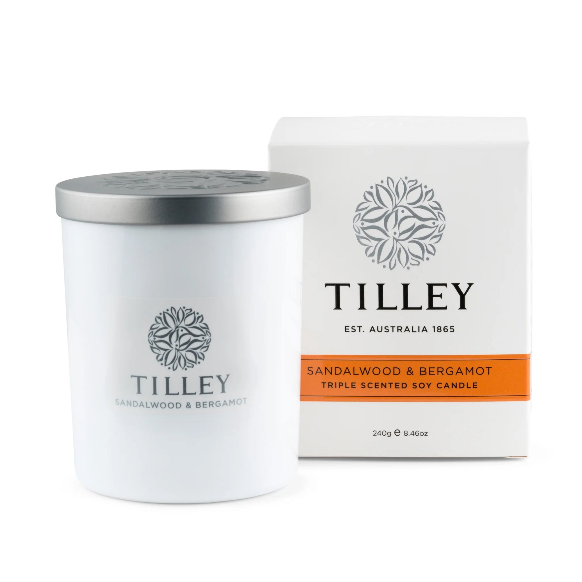 Tilley Triple Scented Soy Candle | Sandalwood & Bergamot