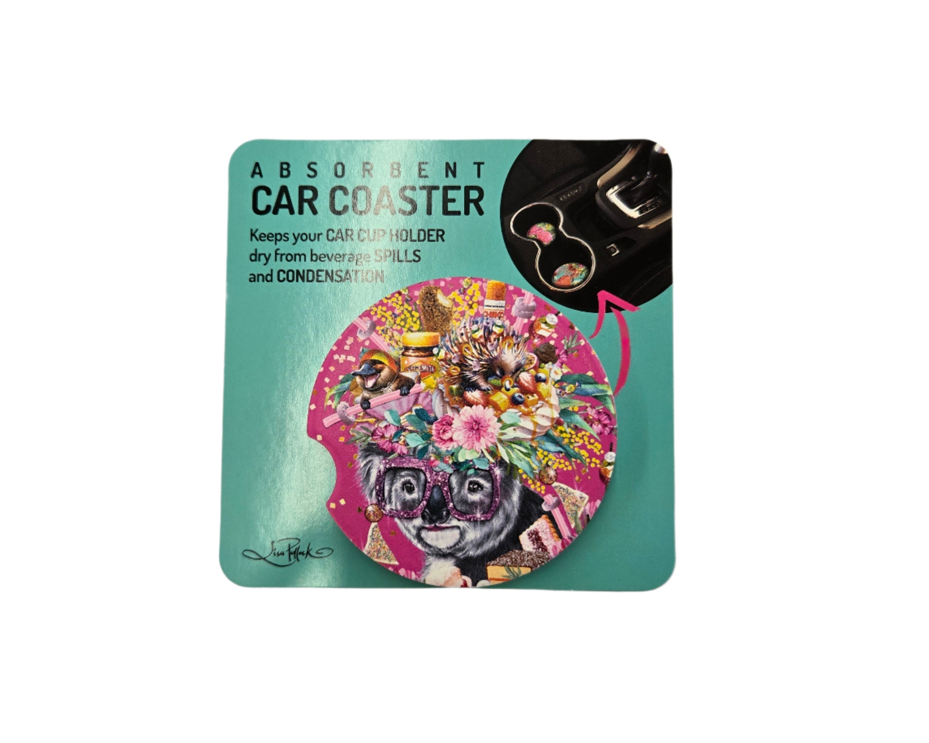 Lisa Pollock Car Coaster | Oz Foodie Koala