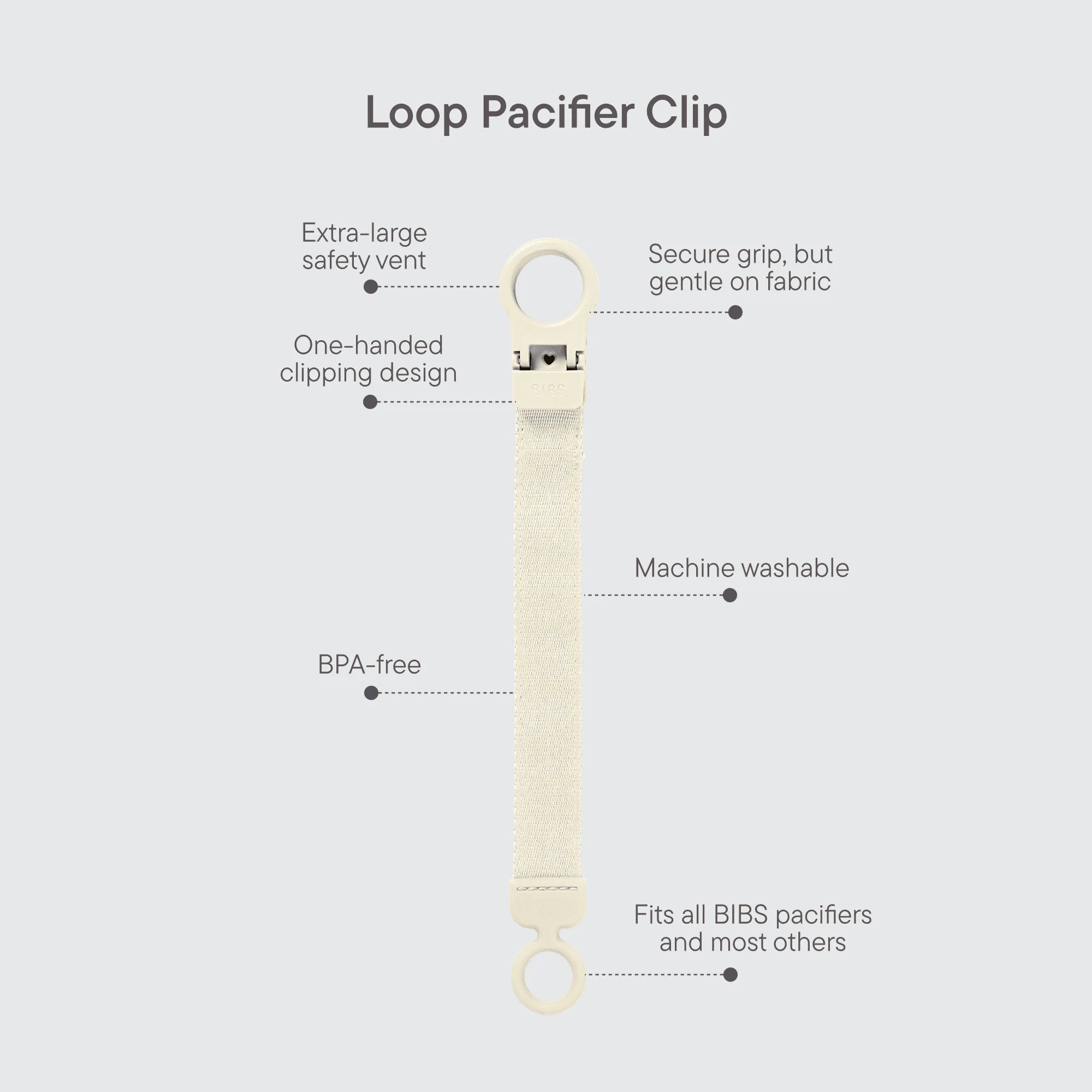Bibs Pacifier Loop Clip