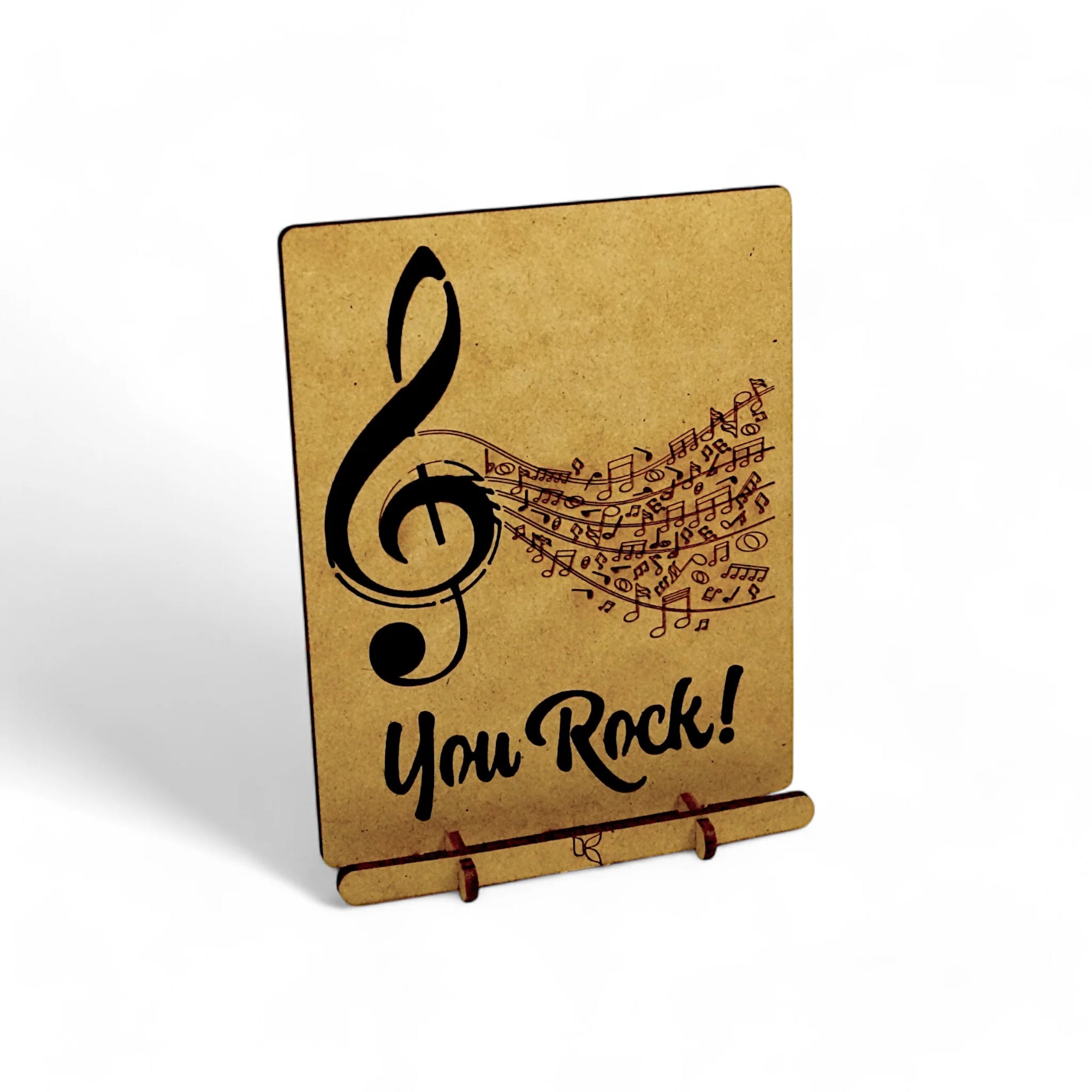 Pop-Up Art Wood Card | You Rock!