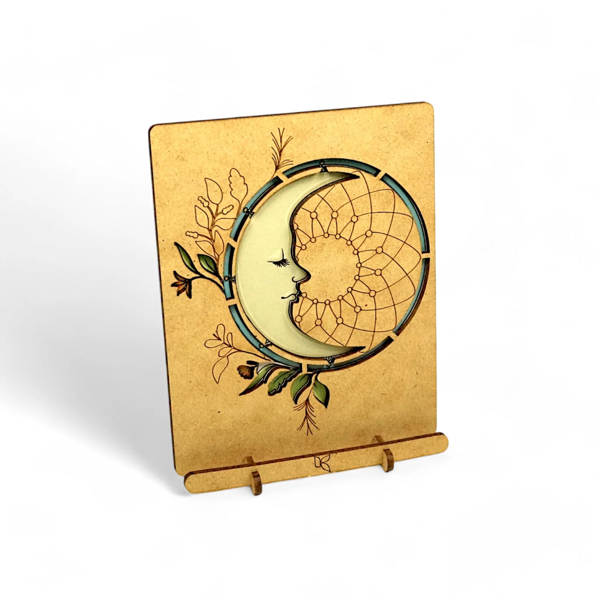Pop-Up Art Wood Card | Moon Dreamcatcher