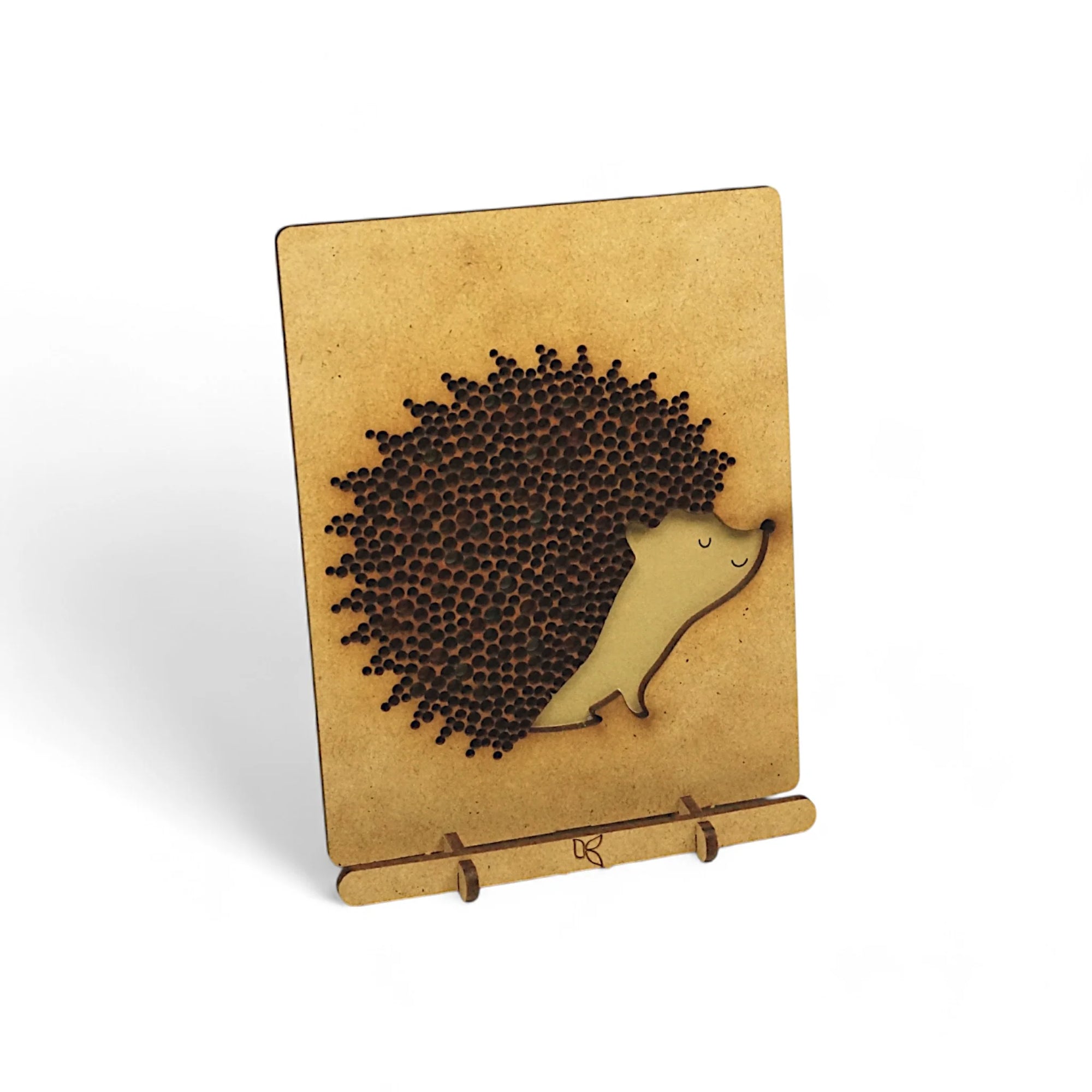 Pop-Up Art Wood Card | Rainbow Dot Hedgehog